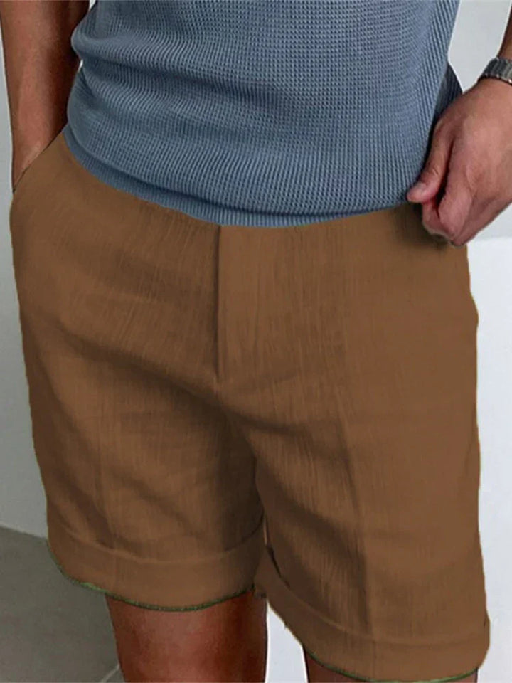 Light men's summer shorts made of linen with a relaxed fit - Jorin-Coffee-S-The Livary