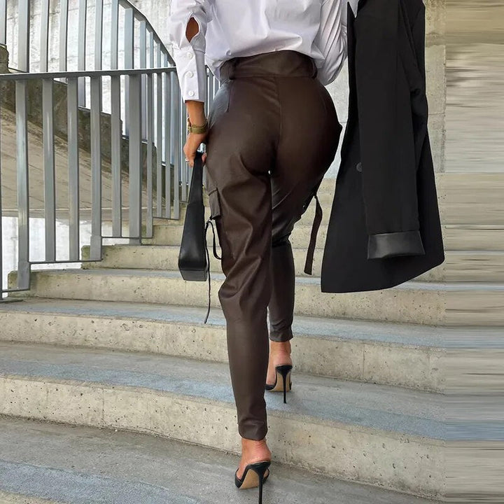 Trendy Ladies Leather Trousers - Sophie-Black-S-The Livary