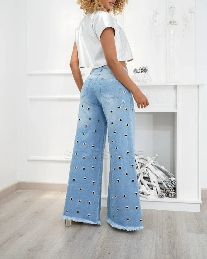 Retro Comfort High-Rise Flared Jeans - Leona-S-The Livary