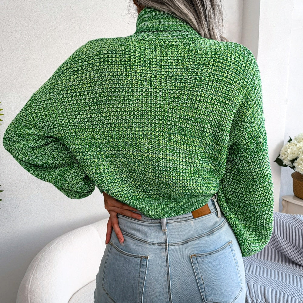 Comfy Knitted Turtleneck - Emilia-Green-S-The Livary