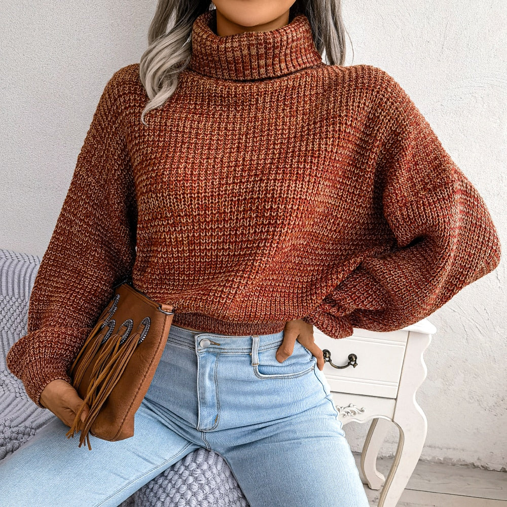 Comfy Knitted Turtleneck - Emilia-Green-S-The Livary