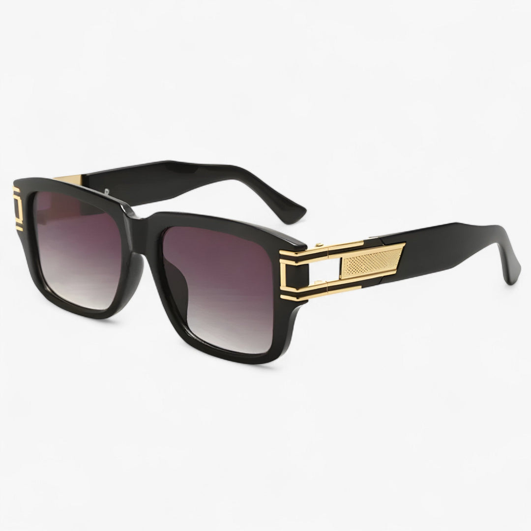 Vintage sunglasses with square frame and drop detail – Elvoir-Faded gray-The Livary