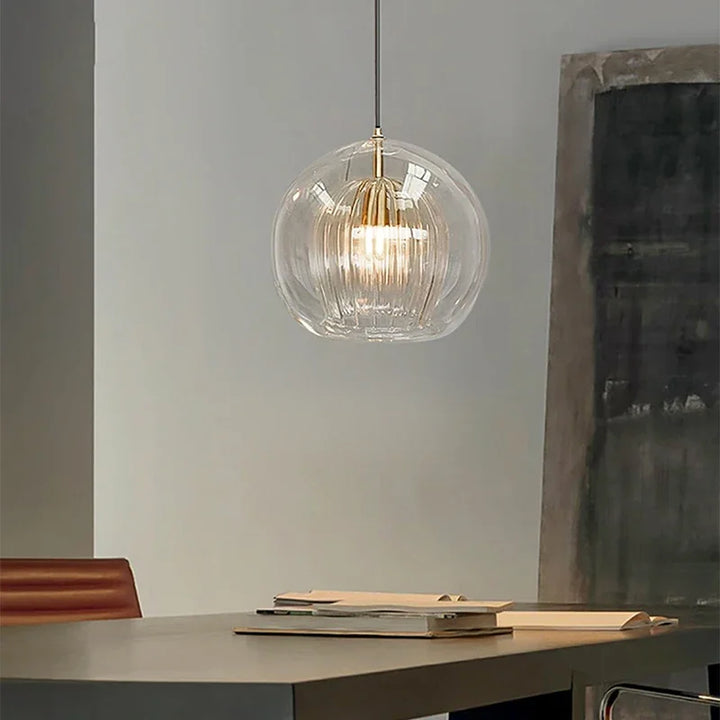 Modern Aluminium-Glass Pendant Lamp - LumaLite-Transparent-Neutral White-The Livary