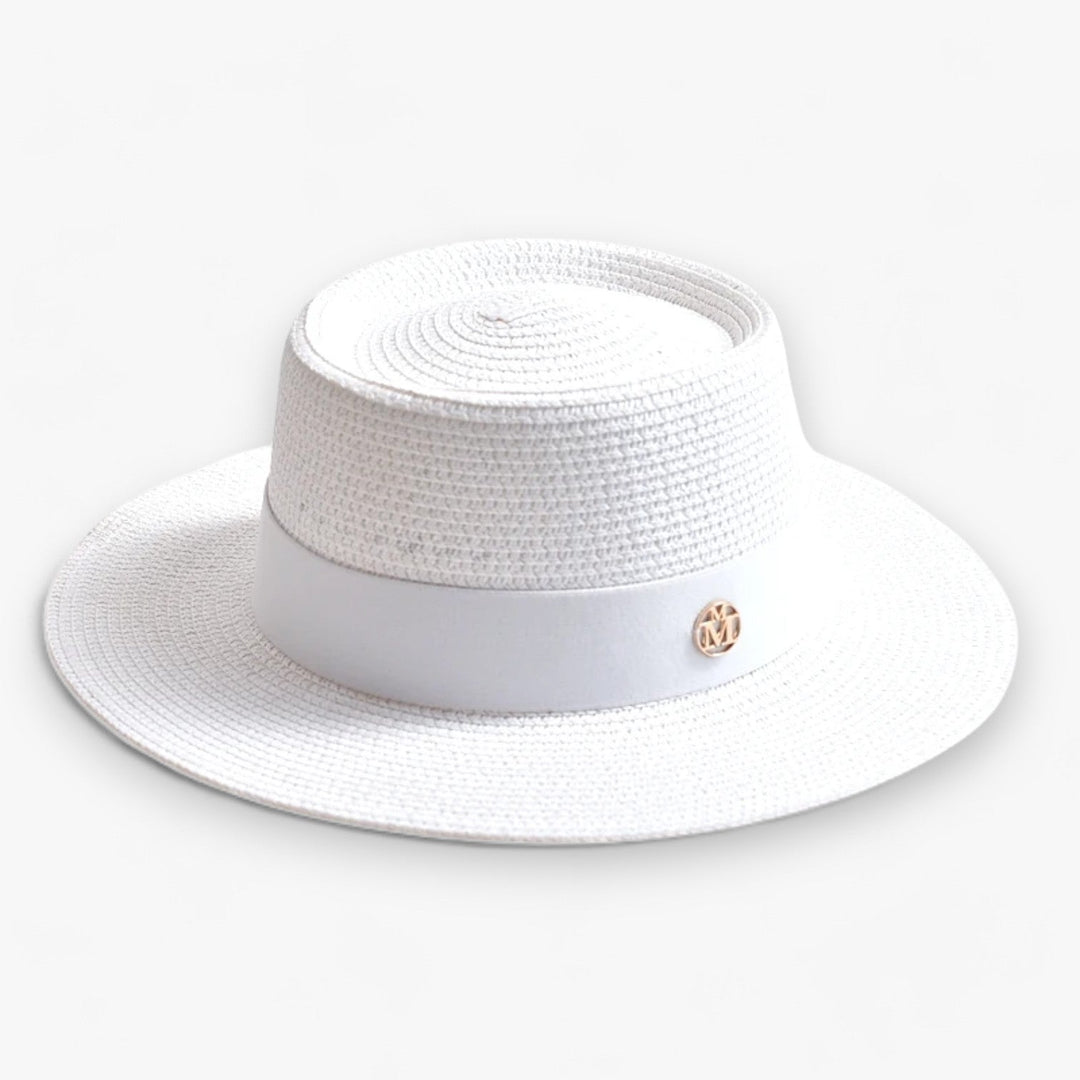 Elegant women's straw hat – Soleil-White-The Livary