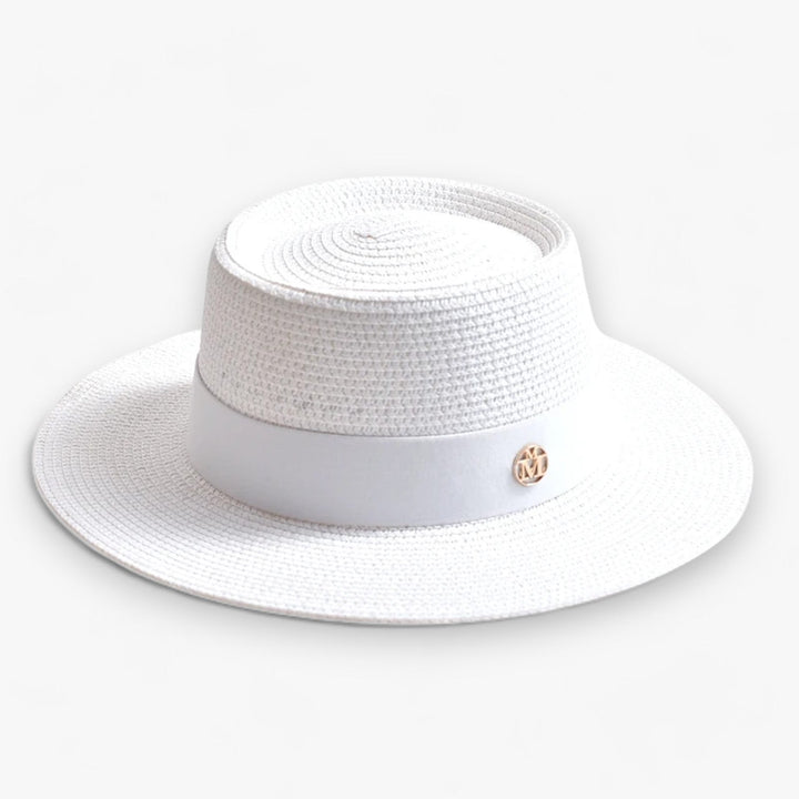 Elegant women's straw hat – Soleil-White-The Livary