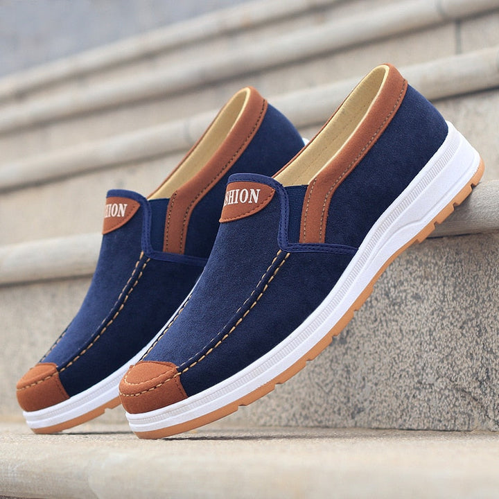 Men's Slip-On Canvas Shoes – Matteo-Blue-6-The Livary