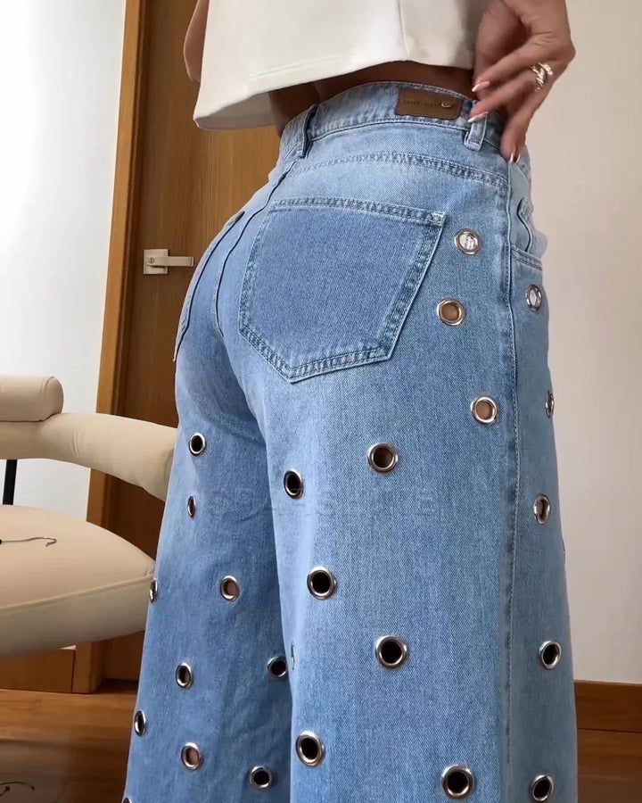Retro Comfort High-Rise Flared Jeans - Leona-S-The Livary