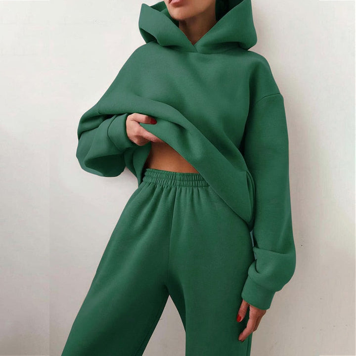Ladies Oversized Lounge Jogging Set – Liv-Green-The Livary