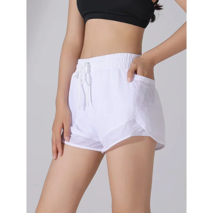 Breathable & Quick-drying High-Waist Fitness Shorts for Women – Mira-White-S-The Livary