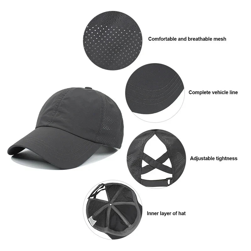 Breathable unisex sports baseball cap made of mesh with adjustable fit – AeroCap-Grey-The Livary