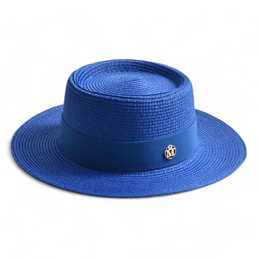 Elegant women's straw hat – Soleil-Dark blue-The Livary
