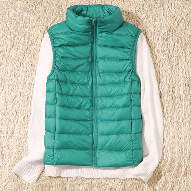 Light quilted vest with a feminine fit – Juliette-Light blue-S-The Livary