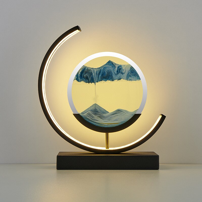 3D Sand Shell Table Lamp - Abyss-Blue-Black-The Livary