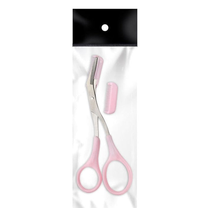 Eyebrow scissors with comb – TrimLuxe-Pink-The Livary