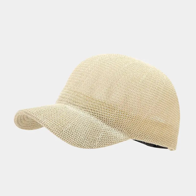 Trendy braided sun hat with wide brim - SunWeave Style-Beige-The Livary
