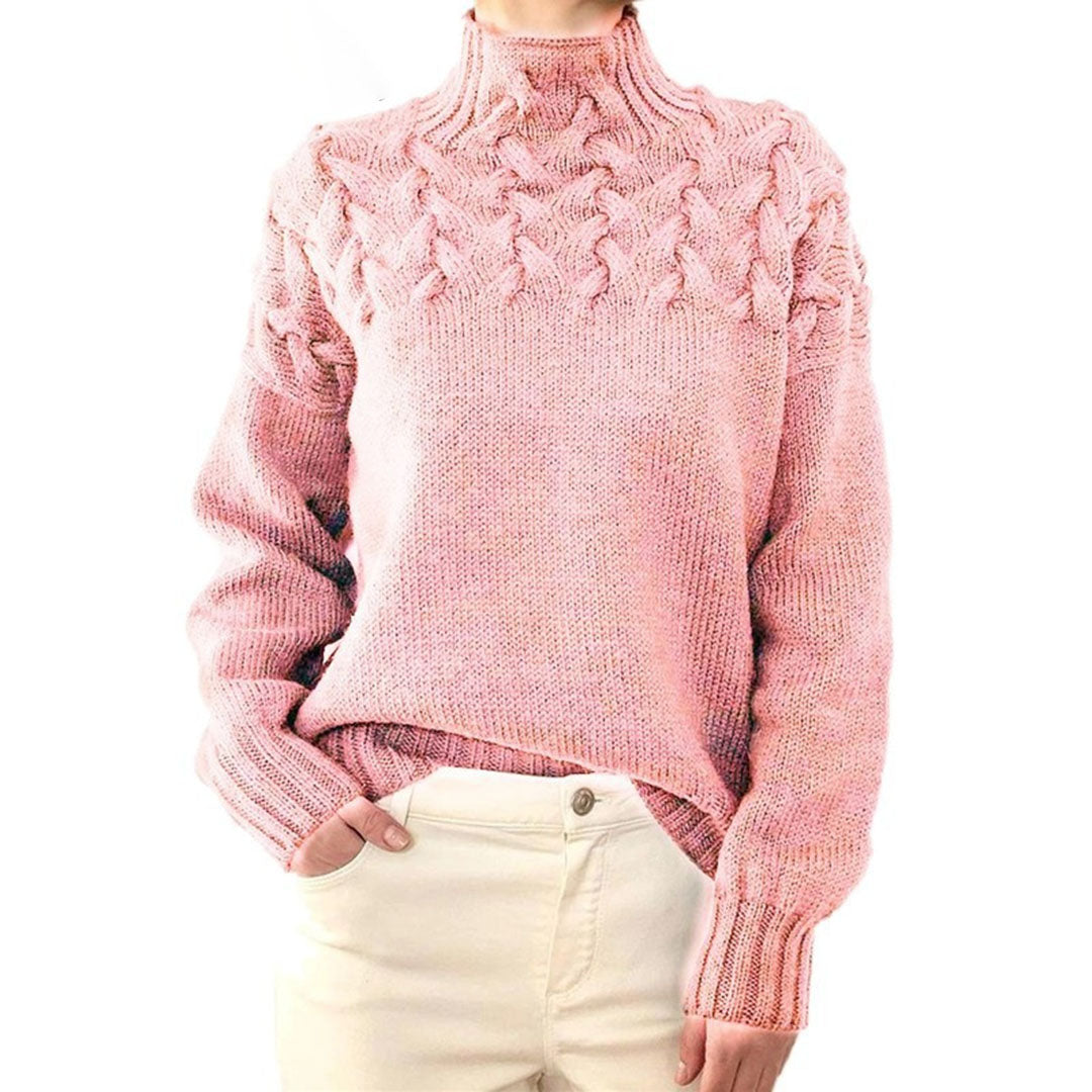 Knitted Ladies' Turtleneck - Isabelle-Pink-S-The Livary