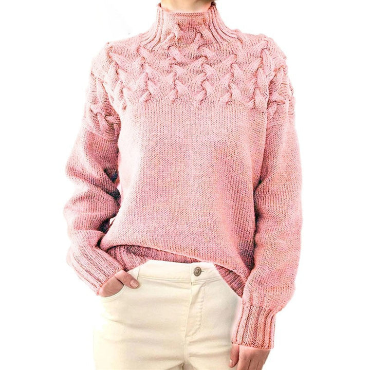Knitted Ladies' Turtleneck - Isabelle-Pink-S-The Livary