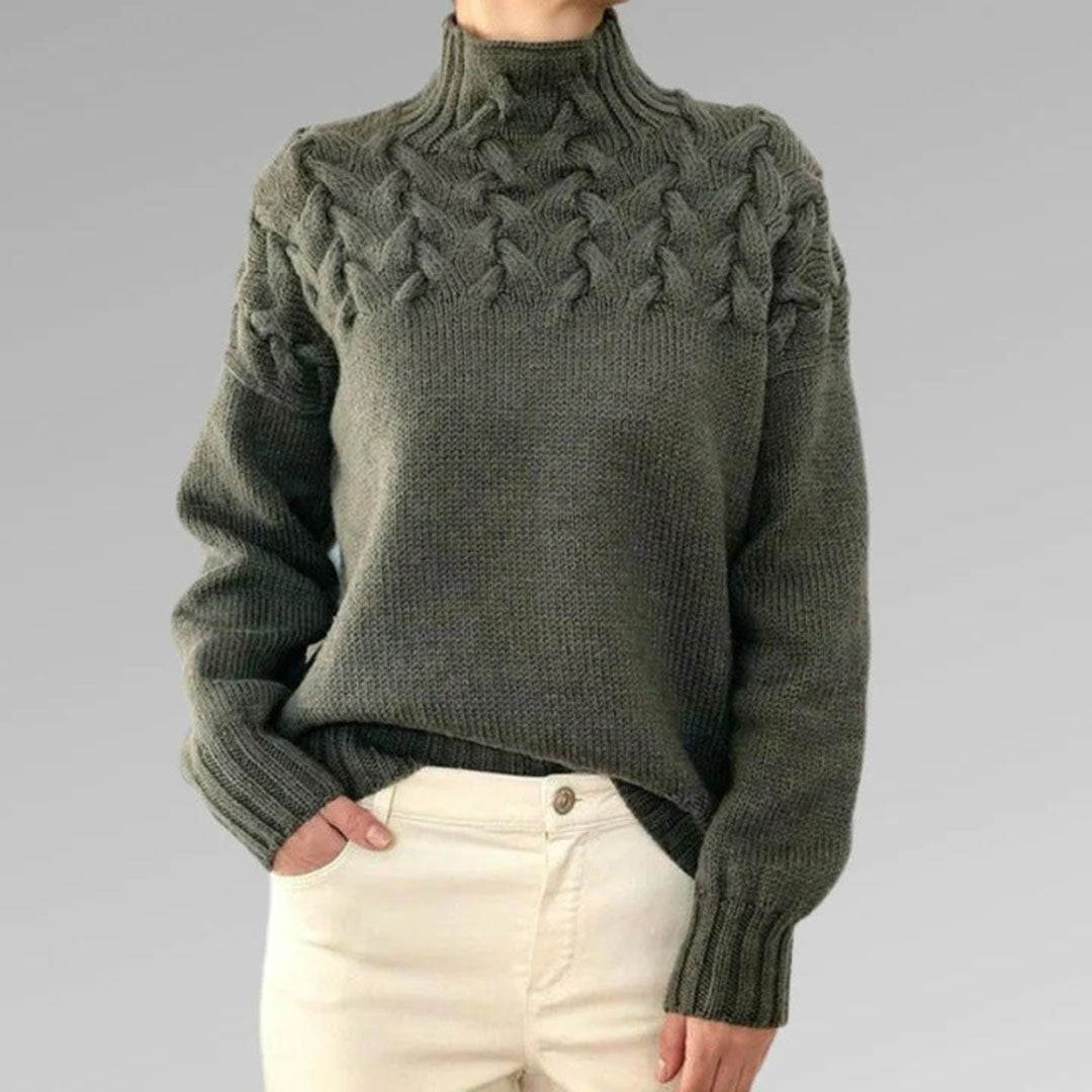 Knitted Ladies' Turtleneck - Isabelle-Light blue-S-The Livary