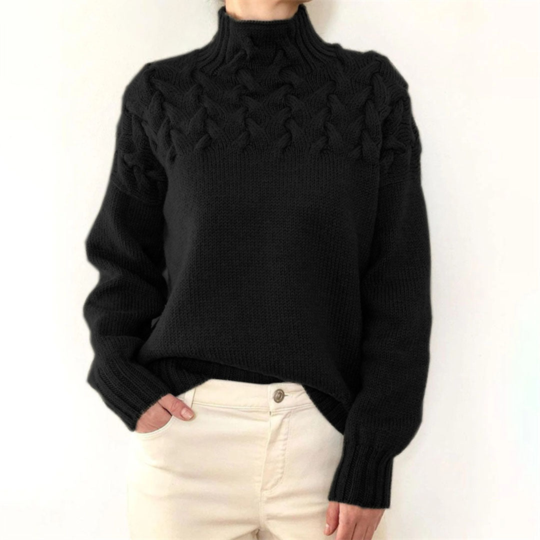 Knitted turtlenecks for women - Elara-Black-S-The Livary