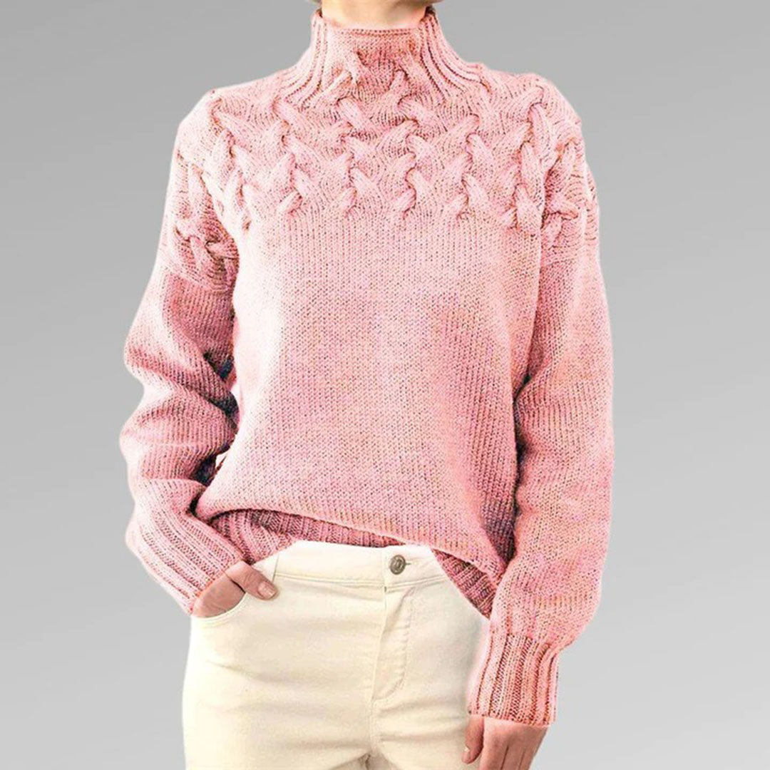 Knitted Ladies' Turtleneck - Isabelle-Light blue-S-The Livary