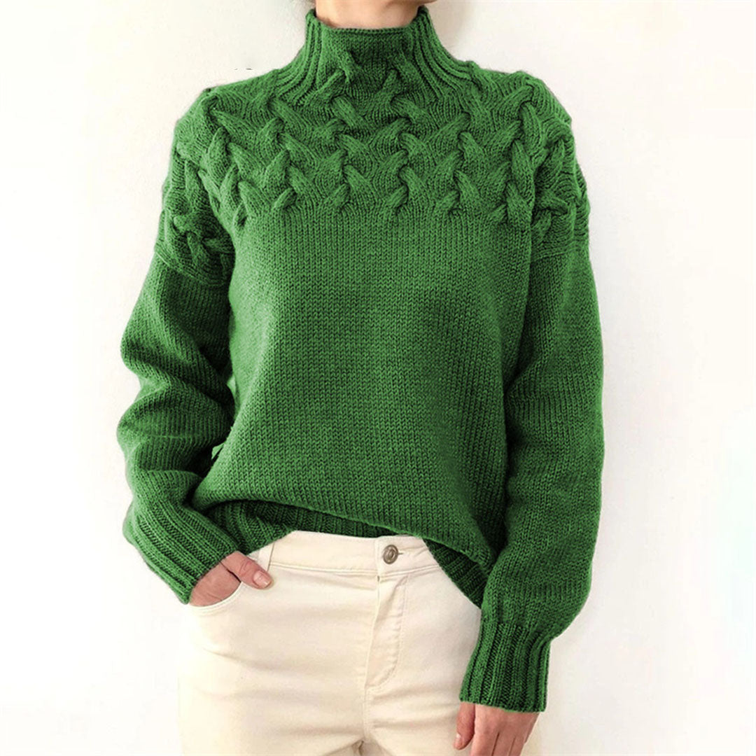 Knitted Ladies' Turtleneck - Isabelle-Green-S-The Livary