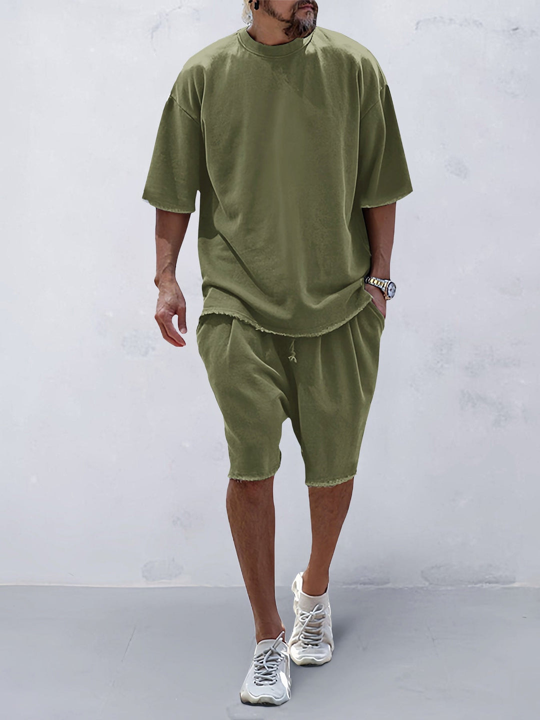 Locking leisure sports set for men – Farid-Army green-M-The Livary