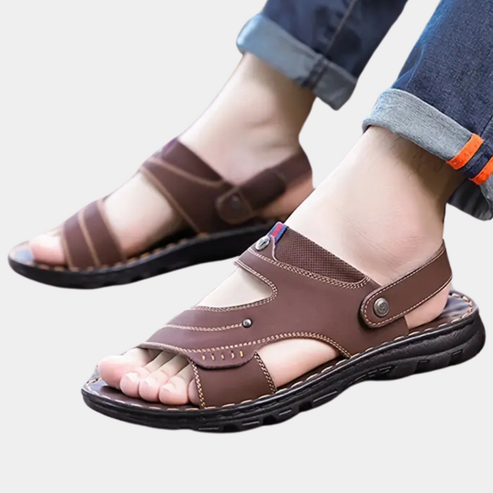 Casual Learning Sandals for Men - Leon-Black-6-The Livary