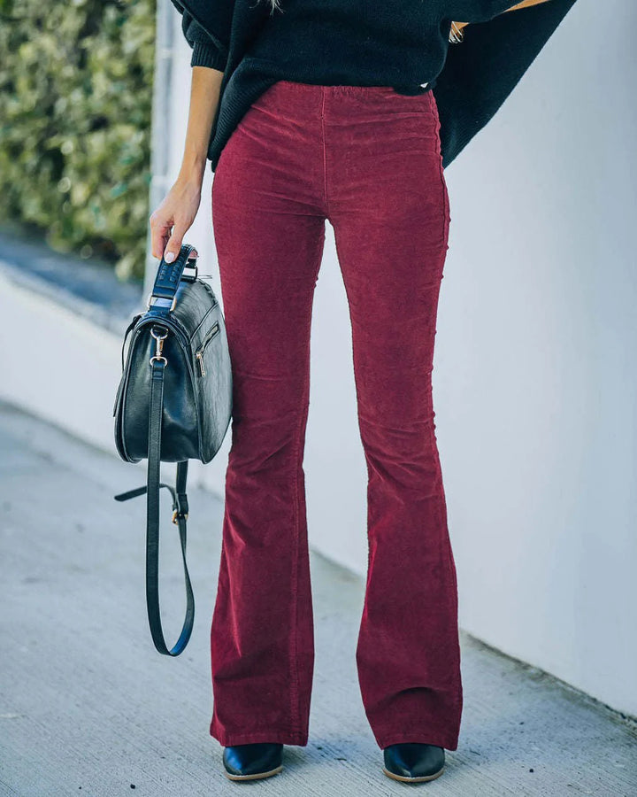 High Waist Ladies Trousers - Sienna-Bordeaux-S-The Livary