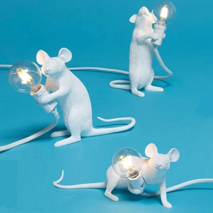Original Mouse Lamp - SqueakLight-Standing mouse / Gold-The Livary