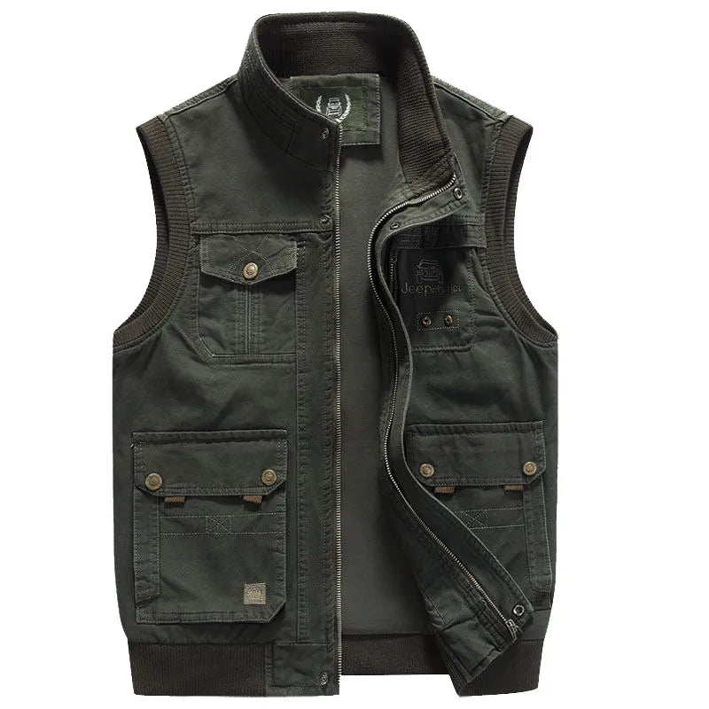 Vintage outdoor vest with practical pockets for men – Elias-Green-XS-The Livary
