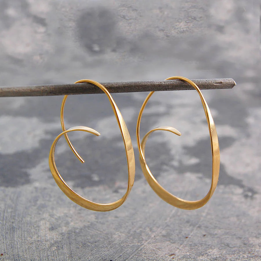 Spiral Shaped Earrings - Serina-Gold-The Livary