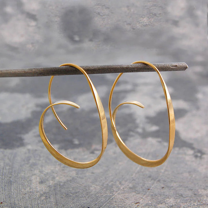 Spiral Shaped Earrings - Serina-Gold-The Livary