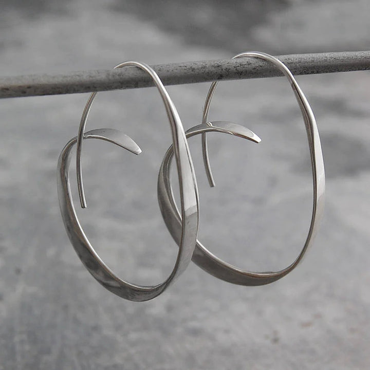Spiral Shaped Earrings - Serina-Silver-The Livary