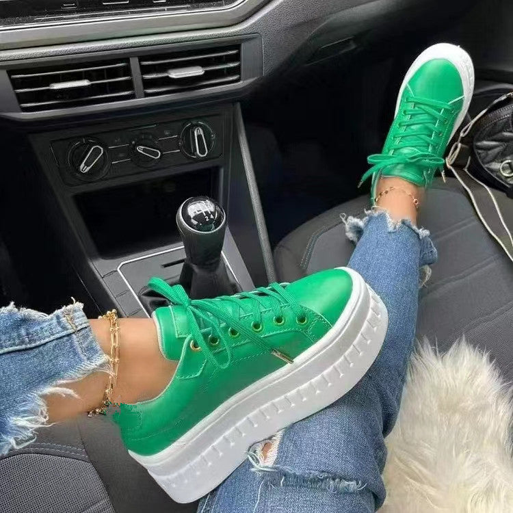 Stylish Luxury Platform Women's Sneakers - Nina-Green-3.5-The Livary