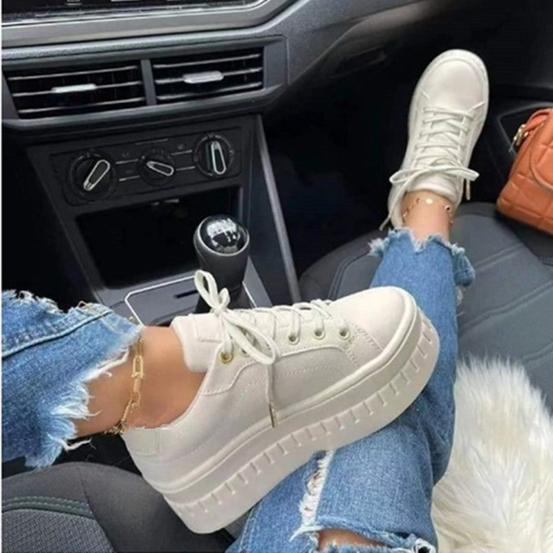 Stylish Luxury Platform Women's Sneakers - Nina-Beige-3.5-The Livary