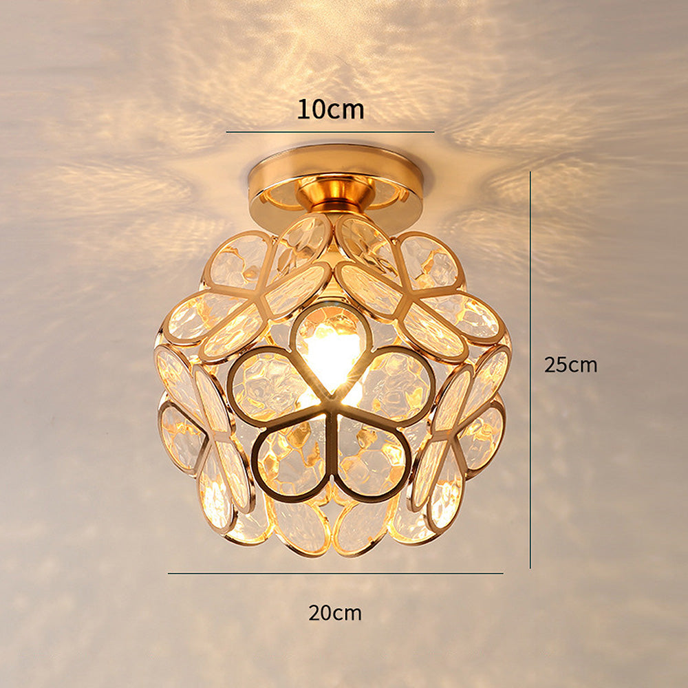 Glass Flower Ceiling Lamp - FloraGlow-Green-D7.87*H9.84 inches-The Livary