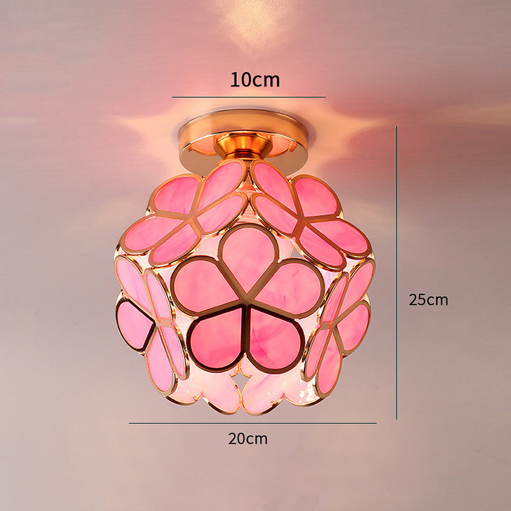 Glass Flower Ceiling Lamp - FloraGlow-Green-D7.87*H9.84 inches-The Livary