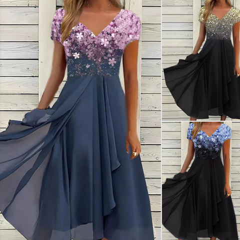 Light Summer Dress with Glamorous Look – Soraya-Blue Black-S-The Livary