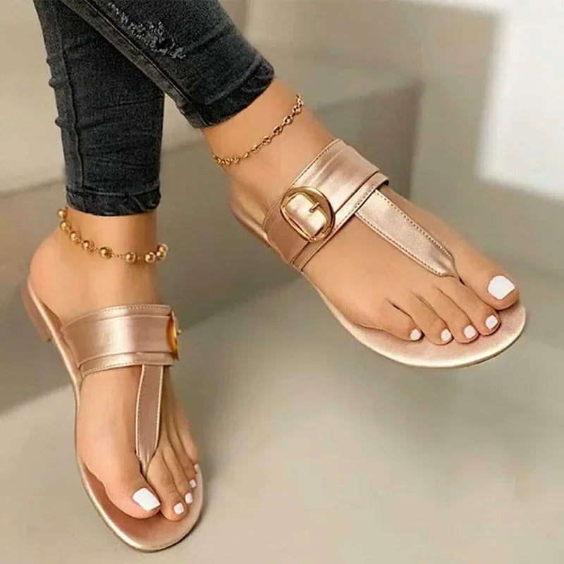Summery clip-toe sandals for women with a light fit – Nayela-Gold-3.5-The Livary