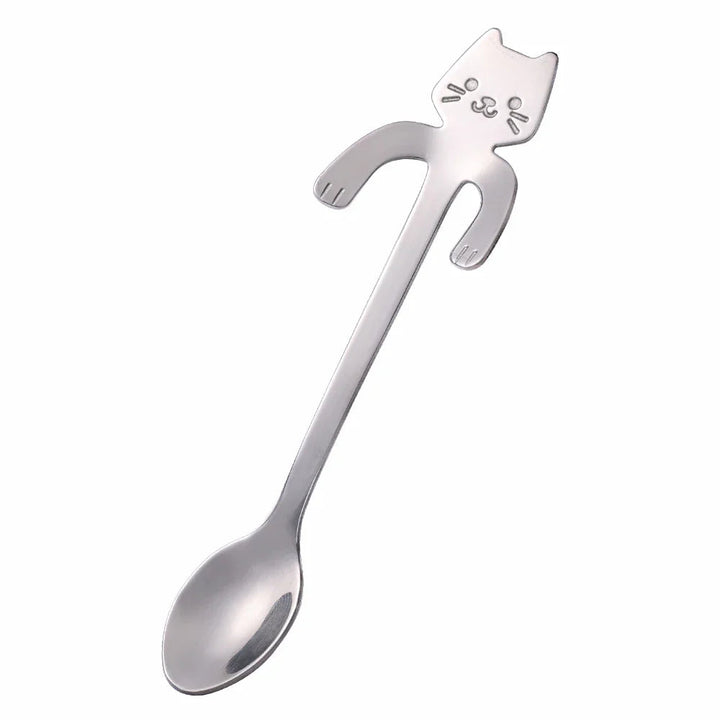 Mini Cat Spoon in Stainless Steel - Whiskra-Silver-The Livary