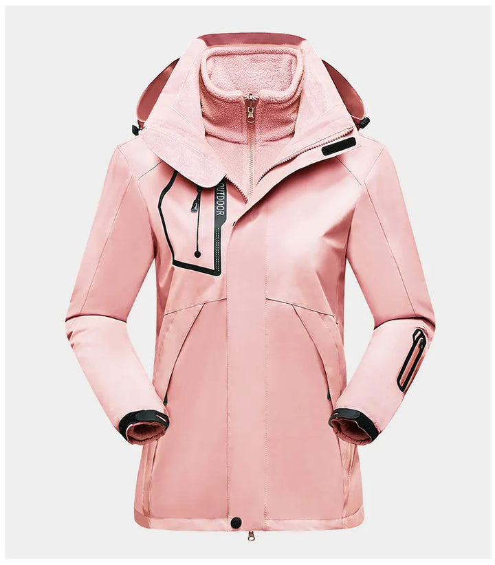 3-in-1 Outdoor Protective Jacket for Women - Luna-Pink-M-The Livary