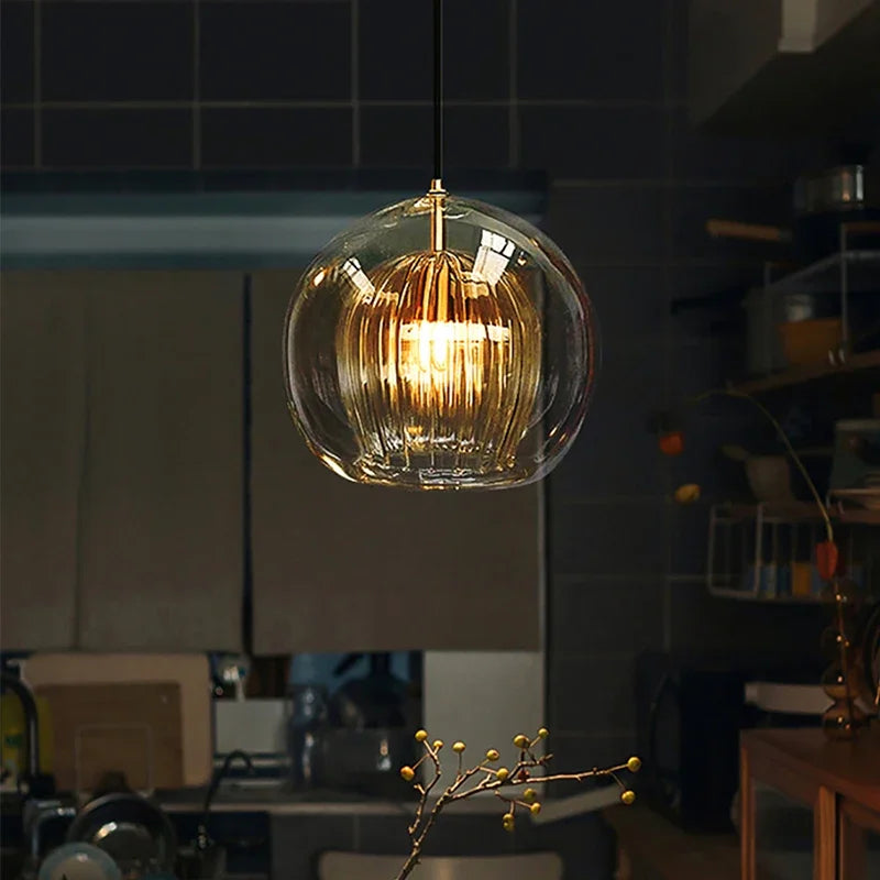 Modern Aluminium-Glass Pendant Lamp - LumaLite-Transparent-Neutral White-The Livary