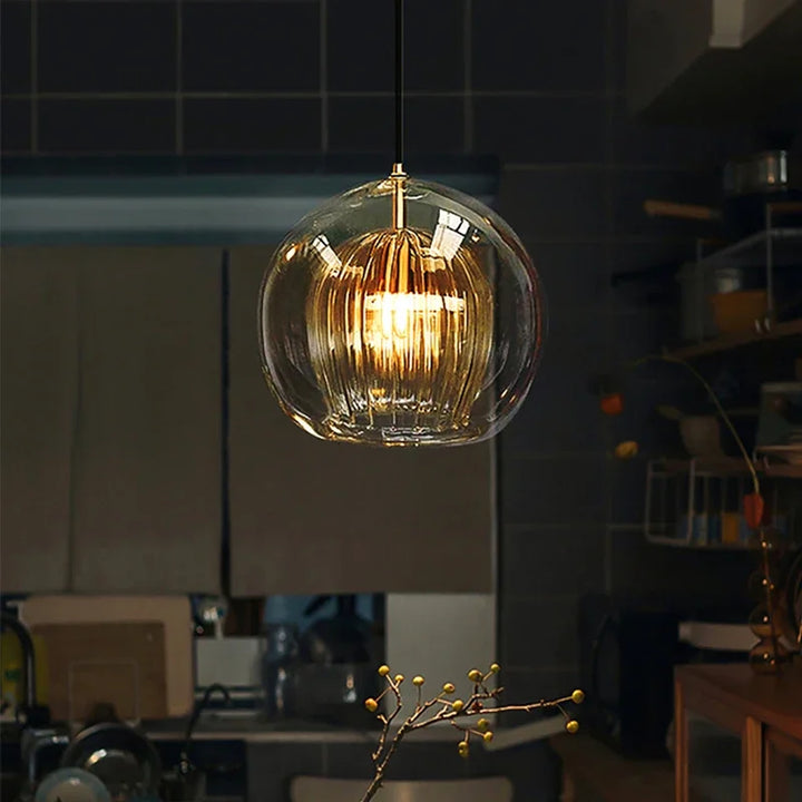 Modern Aluminium-Glass Pendant Lamp - LumaLite-Transparent-Neutral White-The Livary