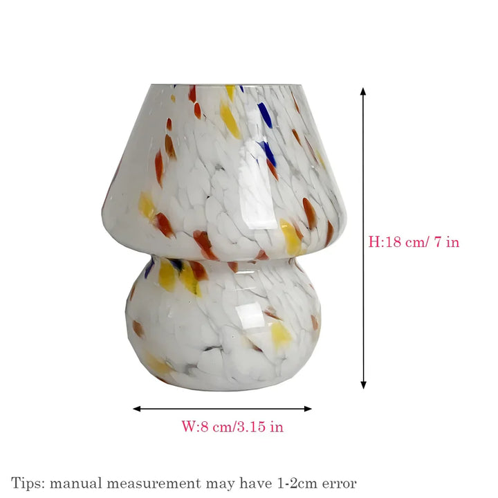 Aesthetic Glass Mushroom Lamp - LumiMush-White dot-The Livary