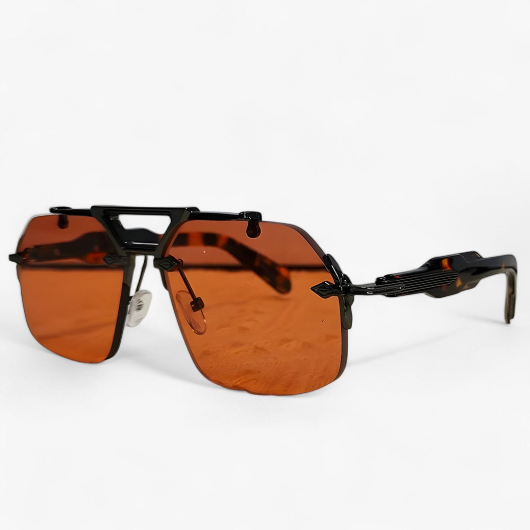 Randless oversized sunglasses with metal accents – Vexor-Red Leopard-The Livary