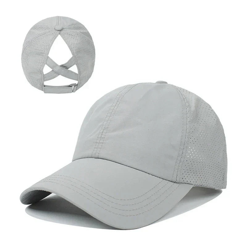 Breathable unisex sports baseball cap made of mesh with adjustable fit – AeroCap-Grey-The Livary