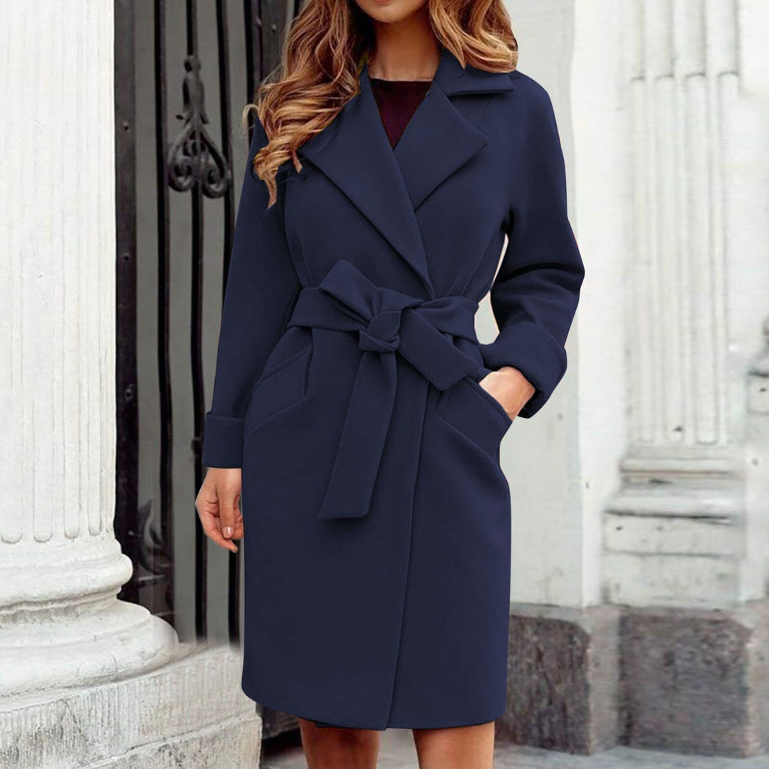 Long Trench Coat Winter Jacket with Button Closure in Bright Colours - Elena-Blue-S-The Livary