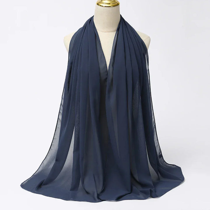 Chiffon Hijab Scarf – Leilani-Dark blue-The Livary