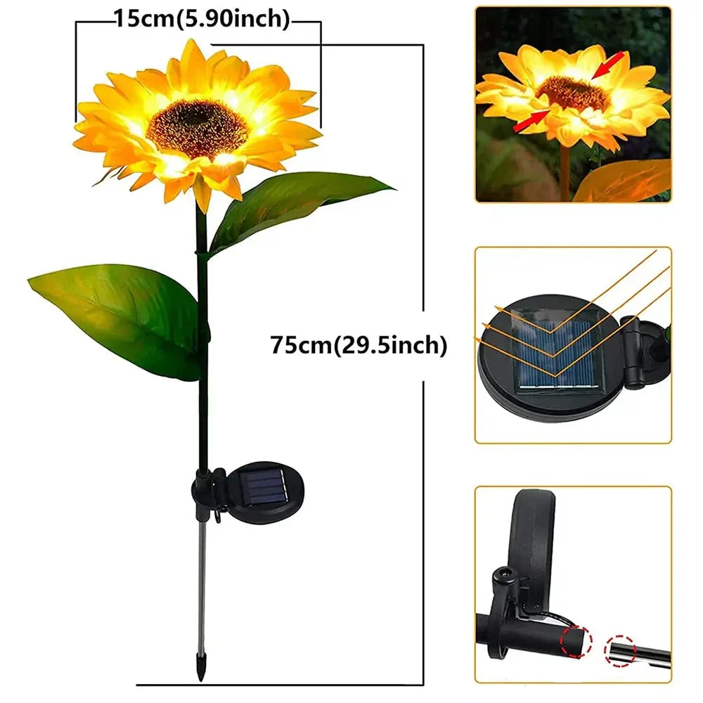 Waterproof Solar Energy Sunflower Lamp - SolarBloom-1-The Livary