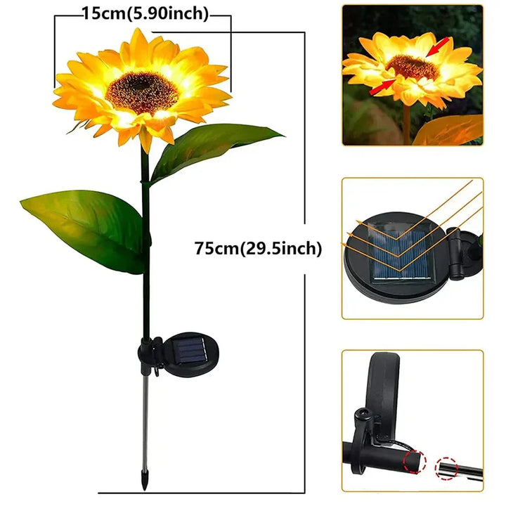 Waterproof Solar Energy Sunflower Lamp - SolarBloom-1-The Livary
